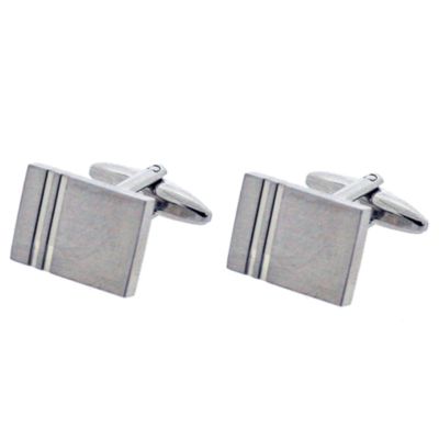 Mens Rectangular Stainless Steel Cufflinks