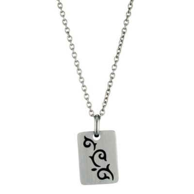 Titanium Square Swirl Tag Pendant - Product number 9036857