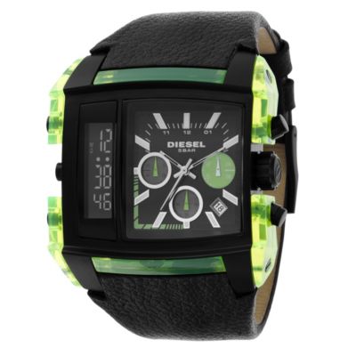 Diesel Men's Square Dial Black Leather Strap Watch - Large - Product number 9037802