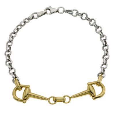 9ct Yellow Gold & Silver Horsebit Bracelet - Product number 9038833