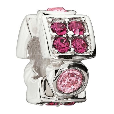 Chamilia silver pink Swarovski wheel bead - Product number 9039511