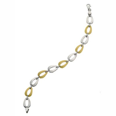 9ct Yellow Gold & Silver Oval Link Bracelet - Product number 9043144