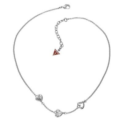 Guess 3 Heart Station Necklace