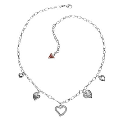 Guess Multi Heart Charm Necklace