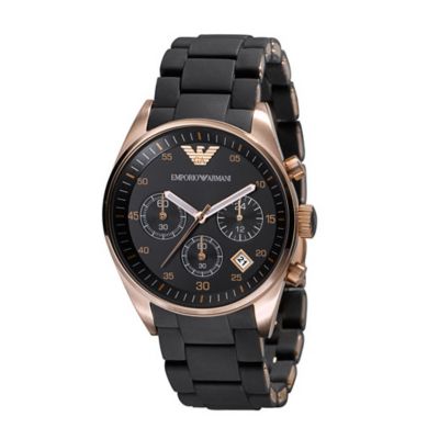 Exclusive Emporio Armani black & rose gold plated watch - Product number 9044760