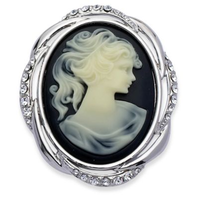 H Samuel Black Cameo Effect Brooch