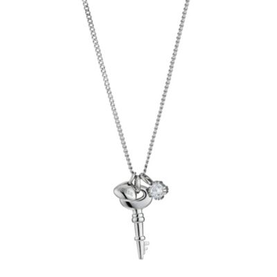 Fossil Sterling Silver Key Necklace