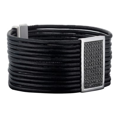 Amanda Wakeley multi strand black diamond & leather bracelet - Product number 9051074