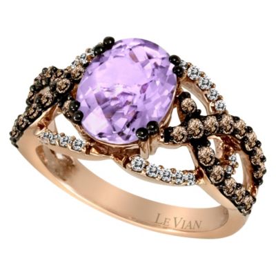 Le Vian 14ct rose gold pink amethyst & diamond ring - Product number 9056157