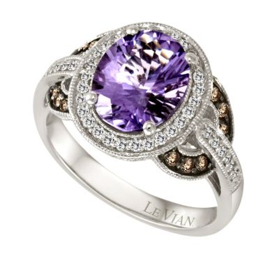 Le Vian 14ct white gold diamond & amethyst ring - Product number 9056696