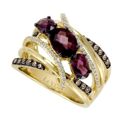 Le Vian 14ct yellow gold diamond & rhodialte ring - Product number 9057234
