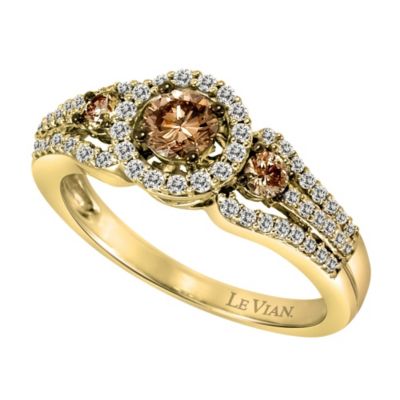 Le Vian 14ct yellow gold three chocolate diamond ring - Product number 9057757