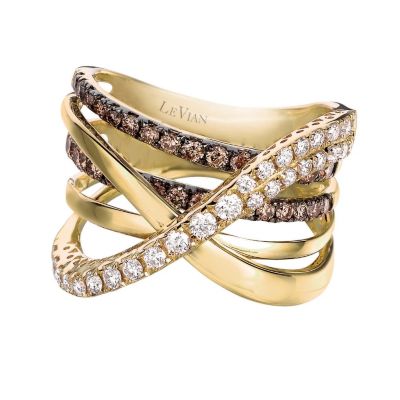 Le Vian 14ct yellow gold 1.34 carat diamond wave ring - Product number 9058036