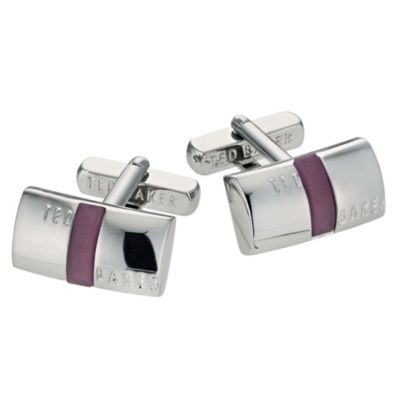 Ted Baker purple & logo rectangular cufflinks - Product number 9059318