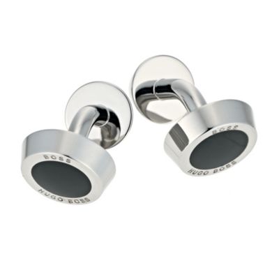 Hugo Boss black & stainless steel logo cufflinks - Product number 9063021