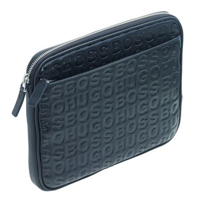 Hugo Boss black leather embossed logo iPad case - Product number 9063110
