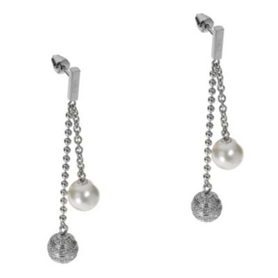 Armani stainless steel ball and pearl drop earrings - Product number 9066489