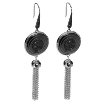 Emporio Armani black ceramic disk earrings - Product number 9066500