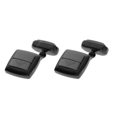 Emporio Armani men's black ceramic cufflinks. - Product number 9066543