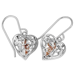 Clogau Silver & Rose Gold Heart & Fairy Earrings