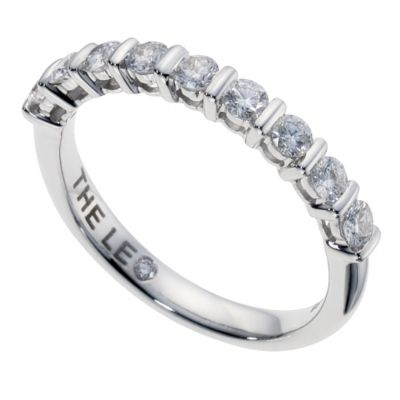 18ct white gold half carat Leo Diamond bar set eternity ring
