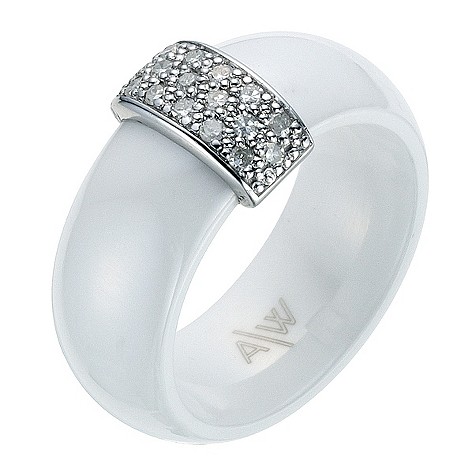 Amanda Wakeley white ceramic diamond ring