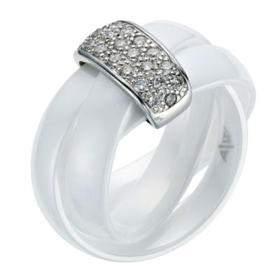 Amanda Wakeley white ceramic diamond ring