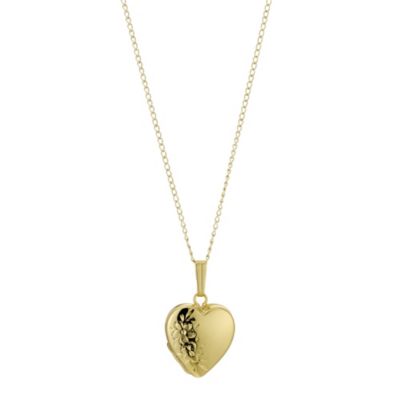 Rolled Gold Etched Heart Locket - Product number 9082212