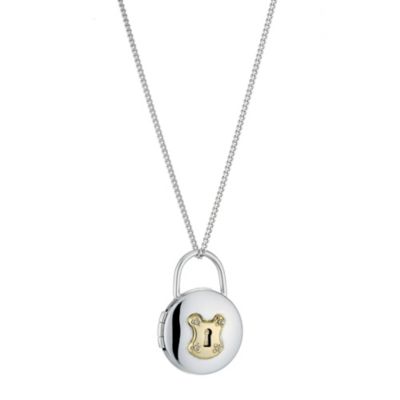 H Samuel Sterling Silver and 9ct Yellow Gold Locket