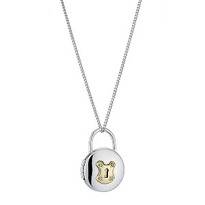 H Samuel Sterling Silver and 9ct Yellow Gold Locket