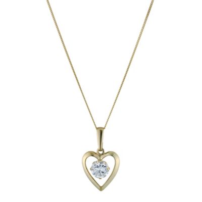 9ct Gold Cubic Zirconia Heart Pendant - Product number 9082255