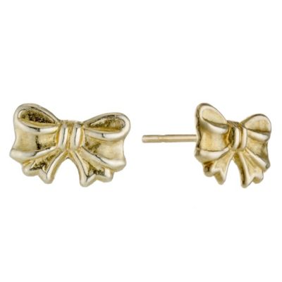H Samuel 9ct Yellow Gold Bow Earrings