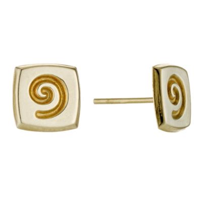 9ct Yellow Gold Swirl Earrings