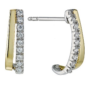9ct Yellow Gold & Silver Earrings