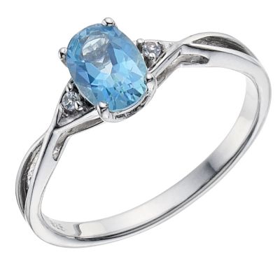 Sterling Silver Topaz Oval Dress Ring