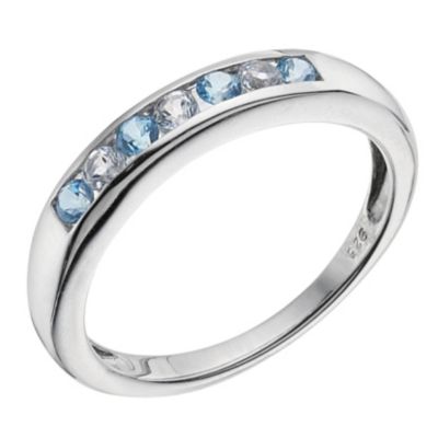 H Samuel Sterling Silver Topaz Eternity Ring