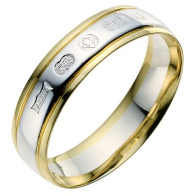 Men's 18ct two colour gold Jubilee wedding ring