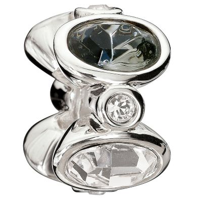 Chamilia silver majestic black & white oval bead - Product number 9085793
