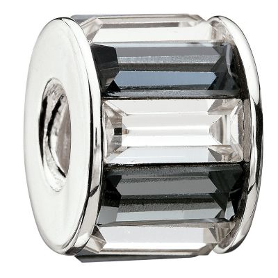 Chamilia silver black & white baguette stone set bead - Product number 9085831