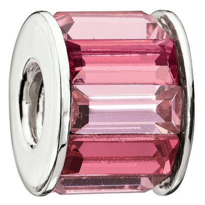 Chamilia silver pink baguette stone set bead - Product number 9085858