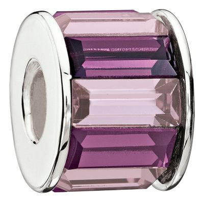 Chamilia silver purple baguette stone set bead - Product number 9085866