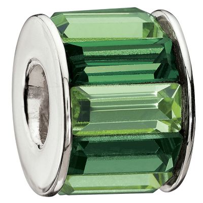 Chamilia silver green baguette stone set bead - Product number 9085882