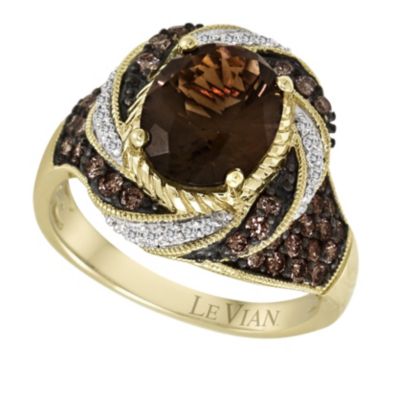 Le Vian 14ct yellow gold diamond & smoky quartz ring - Product number 9088725
