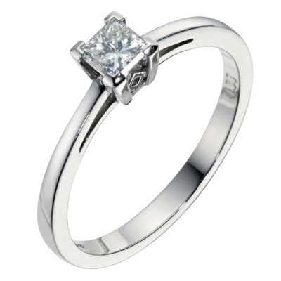 Platinum 0.33 carat princess cut diamond ring - Product number 9093559