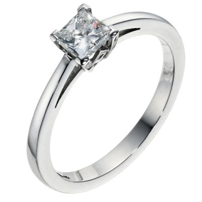 Platinum half carat princess diamond ring - Product number 9093680