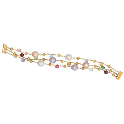 Marco Bicego 18ct yellow gold pearl and multi stone bracelet - Product number 9096299