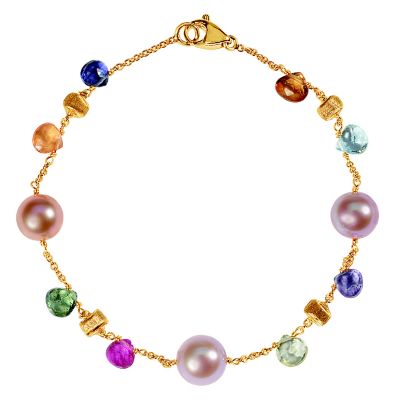 Marco Bicego 18ct yellow gold pearl and multi stone bracelet - Product number 9096302