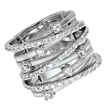 Marco Bicego Goa 18ct white gold diamond 9 row ring - Product number 9098275