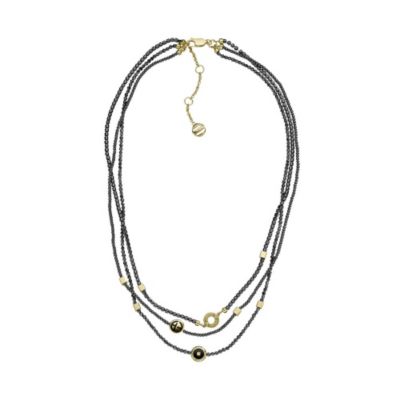 Emporio Armani hematite beaded double layer necklace - Product number 9101713