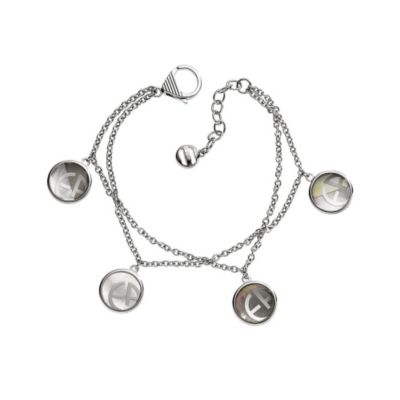 Emporio Armani stainless steel logo disc charm bracelet - Product number 9101837
